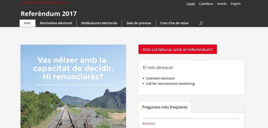 La Guardia Civil clausura la página web del referéndum por orden judicial