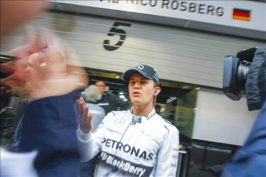 Rosberg tuvo problemas con los frenos y un derrape, de modo que saldrá cuarto