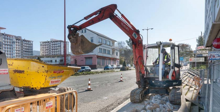 Fene comienza las obras de reurbanización del margen derecho de la avenida de As Pías