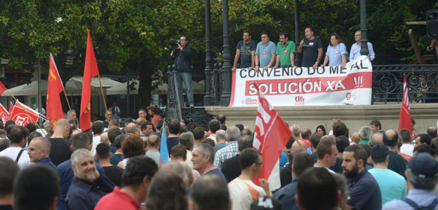 Masiva respuesta del sector del metal en Ferrolterra para exigir a la patronal “un convenio digno”