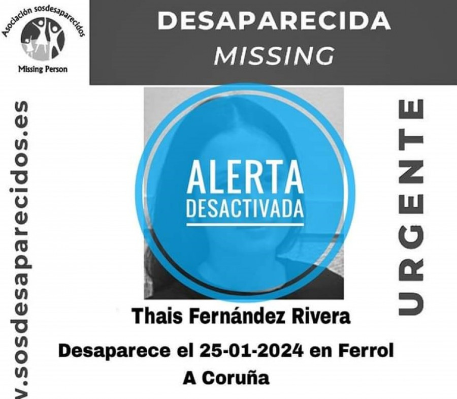 Desactivada la alerta por la menor de 15 años desaparecida en Ferrol
