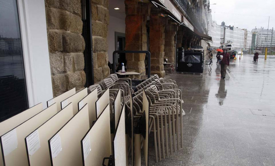 El mal tiempo limita aún más la actividad de la hostelería: “Es imposible facturar en las terrazas”