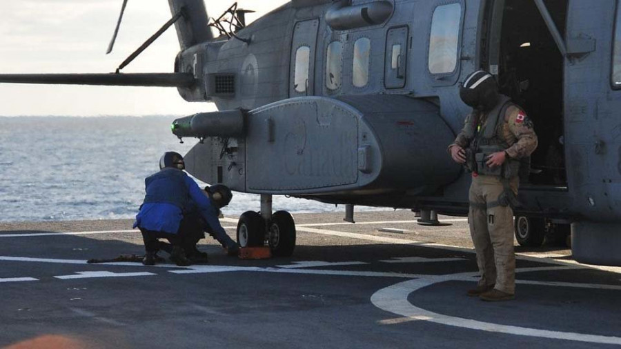 La Armada canadiense pone a punto su nuevo helicóptero con la ayuda del “Patiño”