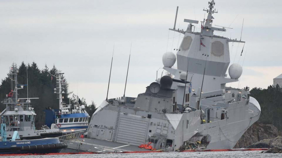 La Armada noruega confía en reflotar la fragata siniestrada en dos semanas