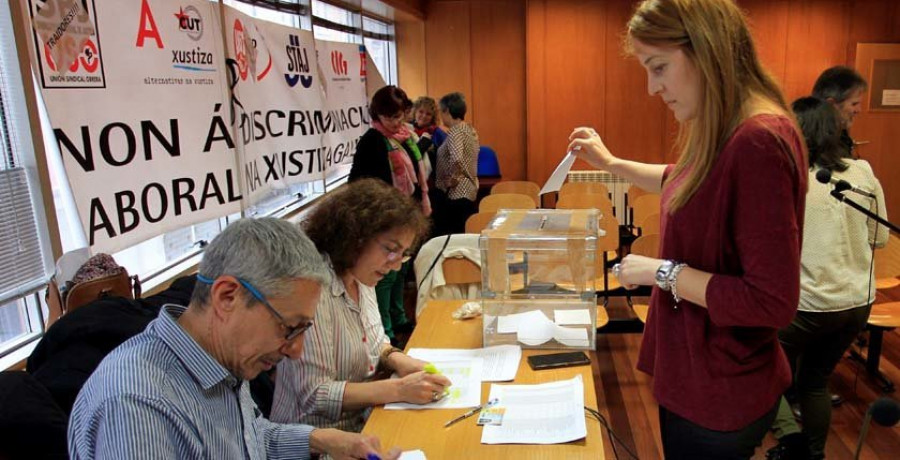 Continúa la huelga 
en la justicia al decir no a la propuesta de la Xunta el 58,2% 
de los trabajadores