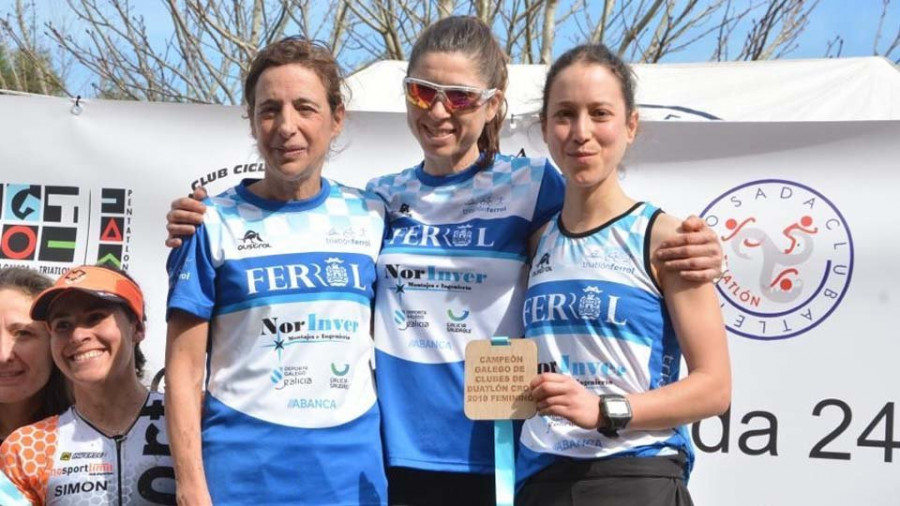 El Triatlón Ferrol, campeón gallego de duatlón cross