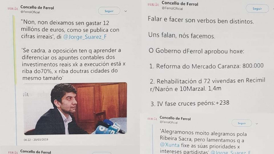 La Junta Electoral paraliza tuits del Concello por uso partidista