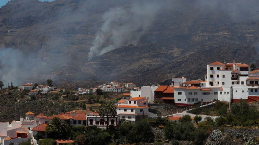 Logran contener el fuego forestal que afecta a la cumbre de Gran Canaria