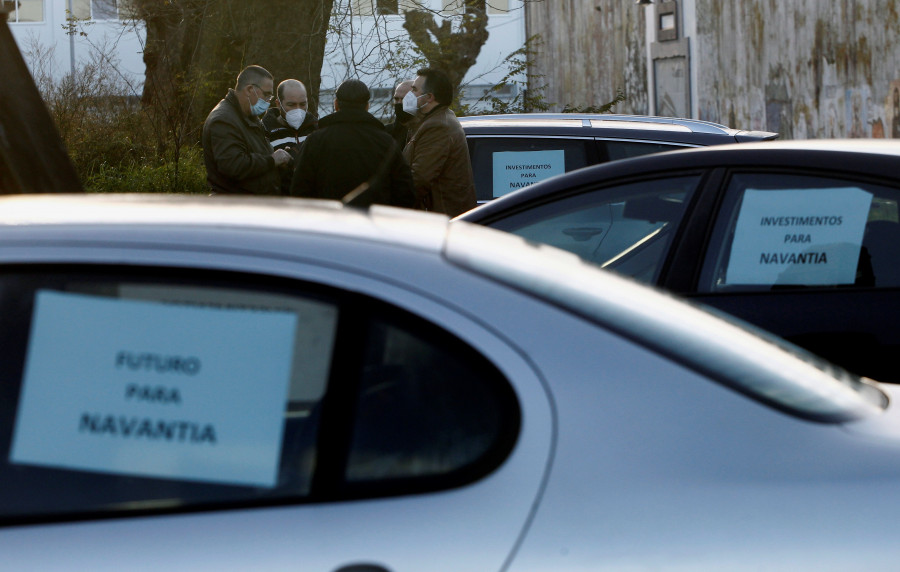 La caravana de delegados de Navantia pide en A Coruña una mayor carga de trabajo