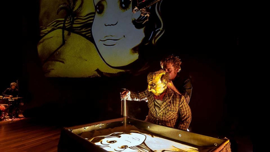 El reconocido e innovador espectáculo “Sueños de arena” llega esta tarde al teatro Jofre