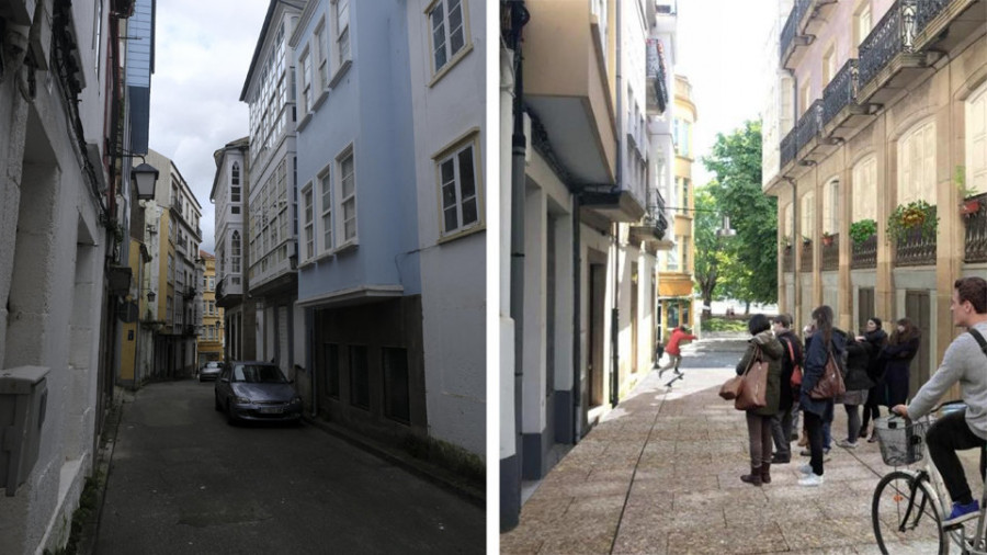 La reurbanización de Ferrol Vello llega a la calle Carmen Curuxeiras