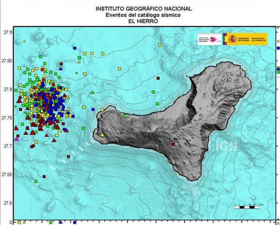 El Hierro registró hoy 49 seísmos, cuatro de ellos sentidos por la población