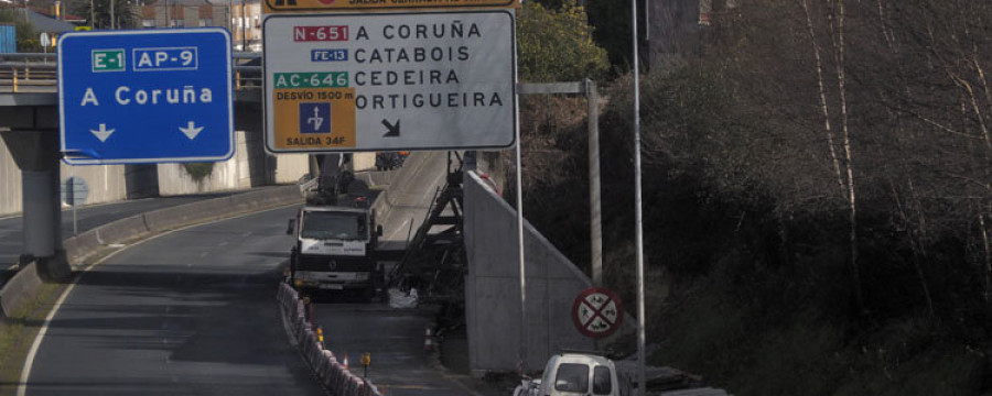 El lunes se reabrirá al tráfico el vial de salida del Acceso Norte a la rotonda de Basanta