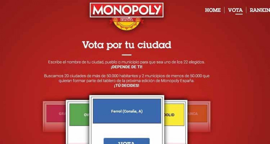 Reportaje | Ferrol, la ciudad gallega más votada para entrar a formar parte del nuevo Monopoly