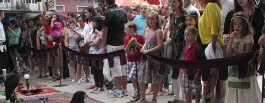 El stand de cetrería es el que mayor espectación despierta entre el público