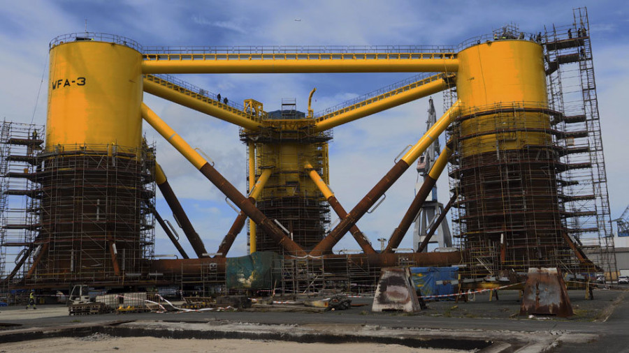 Arranca en el Puerto Exterior el ensamblaje de la turbina del proyecto Windfloat Atlantic