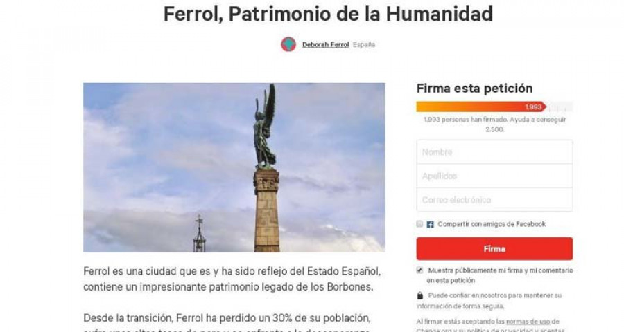 Ferrol cuenta con 8 peticiones activas en la web change.org