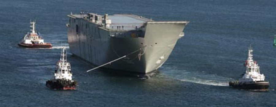 El LHD “Adelaide” abandonó ayer la ría dejando tras de sí el vacío total
