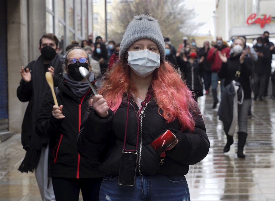 Manifestación de los hosteleros de Ferrol