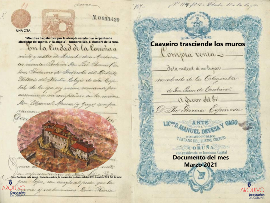 Caaveiro protagoniza el Documento do Mes del Archivo de la Diputación