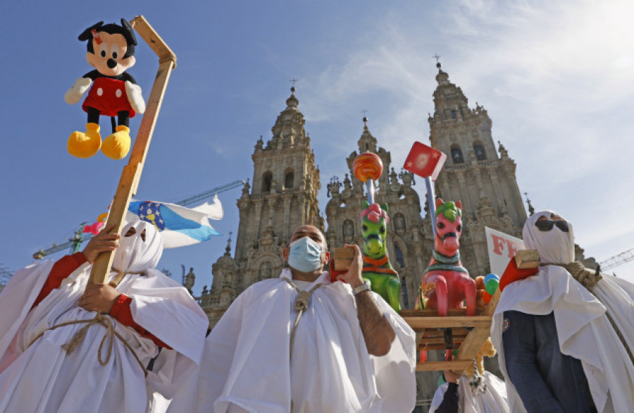 Caballitos de feria y coches de choque para protestar por la falta de ingresos