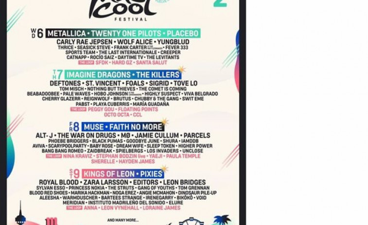 El Festival Mad Cool confirma un cartel con 104 artistas y bandas para 2022 con Metállica e Imagine Dragons entre ellos