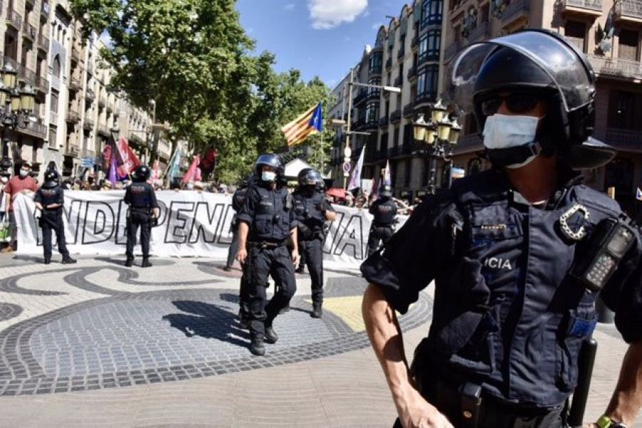 Termina la protesta contra el acto de Sánchez en Barcelona