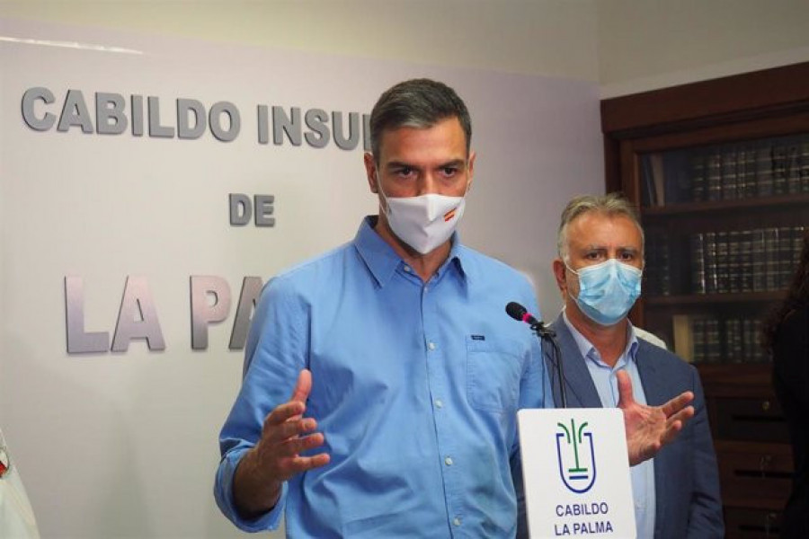 Sánchez anuncia más de 200 millones de euros para la reconstrucción de La Palma