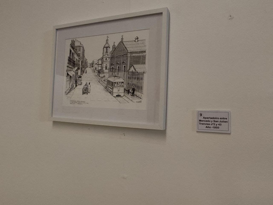 Exponav exhibe una muestra de cuadros sobre el tranvía en Ferrol