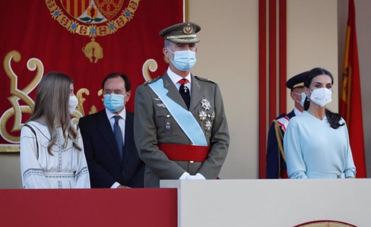 Los Reyes celebran una recepción exprés por el 12-O con el Gobierno en pleno salvo Garzón, Castells y Maroto