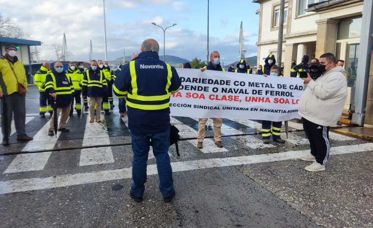 Operarios de Navantia y de la industria auxiliar de Ferrol se solidarizan con los trabajadores del metal de Cádiz