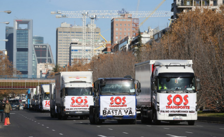 Transportistas se concentran en Madrid ante la 
