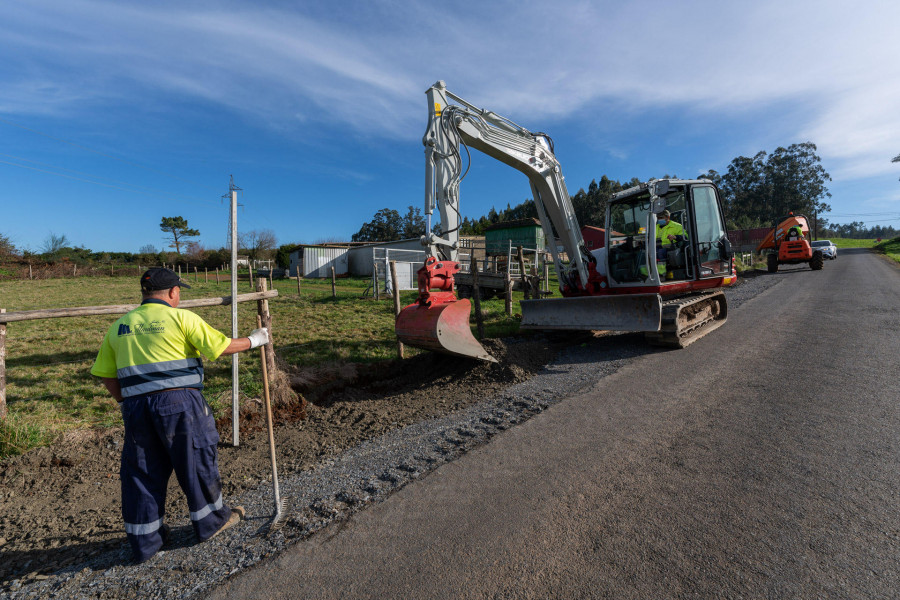 San Sadurniño retoma las obras de mejora de la seguridad vial en Bardaos