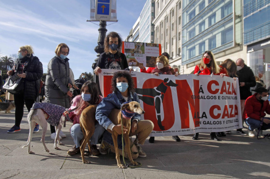 Animalistas protestan en 40 ciudades españolas, entre ellas Vigo y A Coruña, para decir "no a la caza"