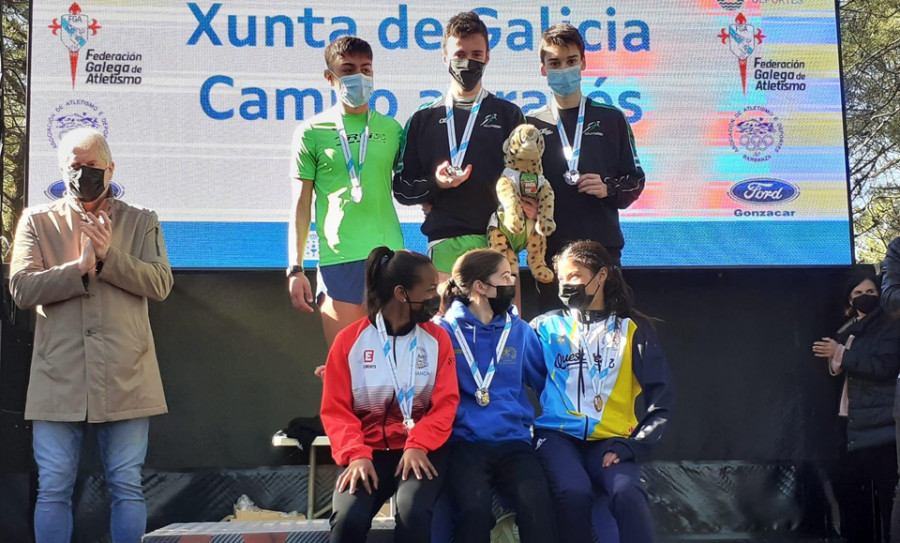 Doce metales locales en el Autonómico  de cross de  A Pobra