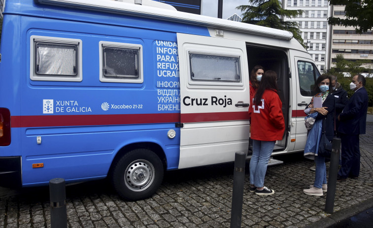 El autobús de ayuda a los refugiados ucranianos estará en la plaza de España toda la semana