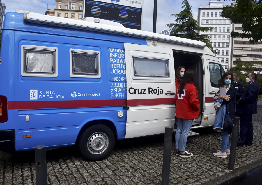 El autobús de ayuda a los refugiados ucranianos estará en la plaza de España toda la semana