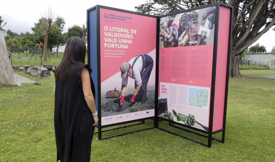 Mariscadoras y percebeiros de Valdoviño protagonizan una exposición en el parque de Lago