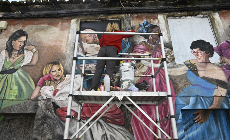 Varios artistas siguen dando color a las Meninas de Canido