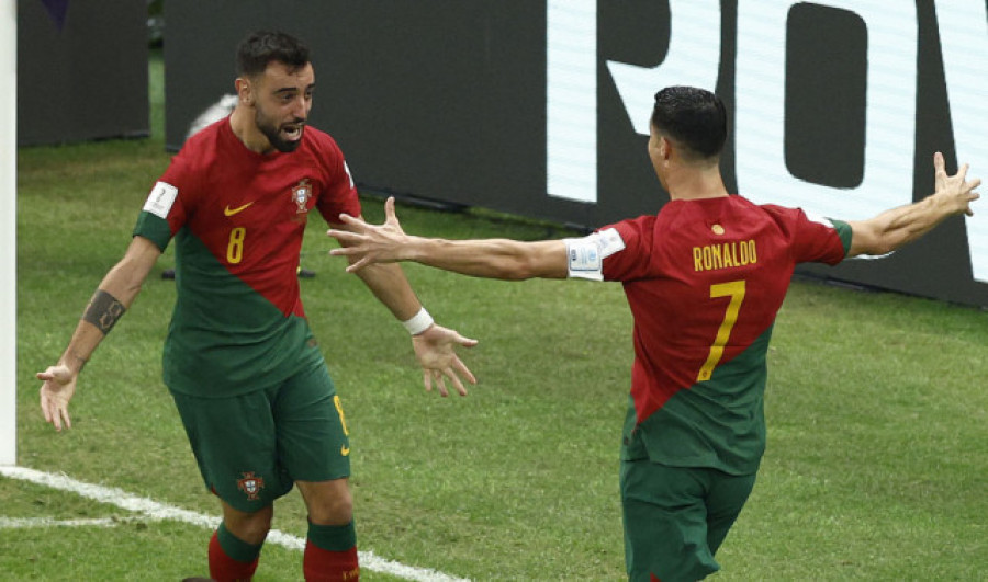 Dos goles de Bruno Fernandes clasifican a Portugal