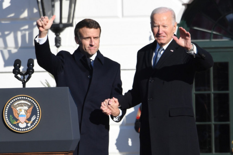 Biden acoge a Macron en la Casa Blanca en su primera cena de Estado