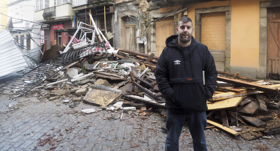 Esteiro acumula hasta 14 viviendas en estado ruinoso en la calle en la que se produjo el derrumbamiento