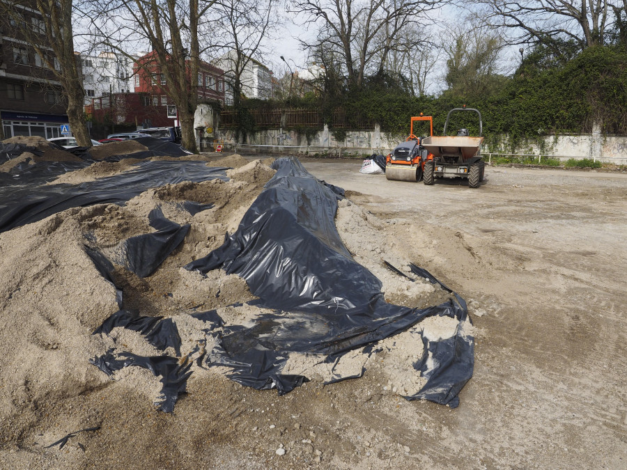 Las obras del aparcamiento del Sánchez Aguilera, paradas desde hace días