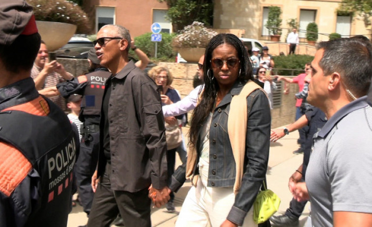 Los Obama visitan la abadía de Montserrat antes de marcharse de Barcelona