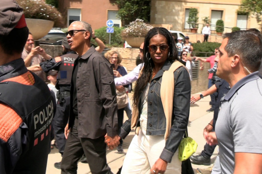 Los Obama visitan la abadía de Montserrat antes de marcharse de Barcelona