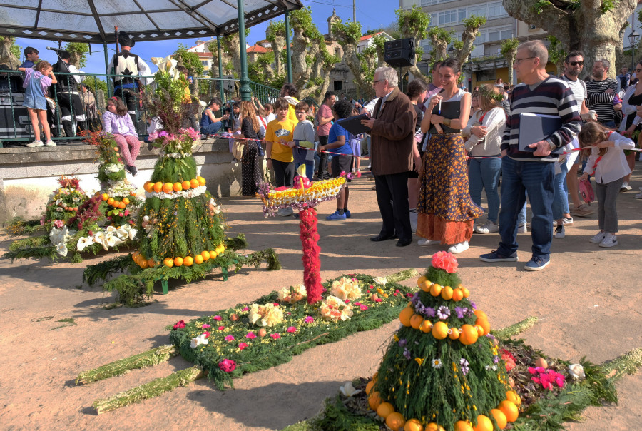 Música y arte floral en el colorido concurso de “maios” de Pontedeume
