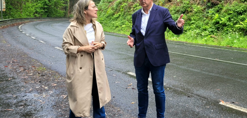 Ethel Vázquez y el candidato Xulio Cribeiro (PP) abordan la transformación del vial Cedeira-Ferrol