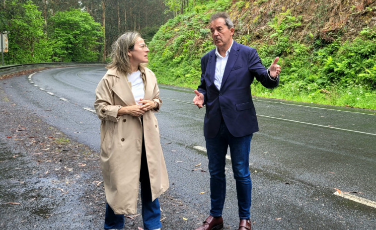 Ethel Vázquez y el candidato Xulio Cribeiro (PP) abordan la transformación del vial Cedeira-Ferrol