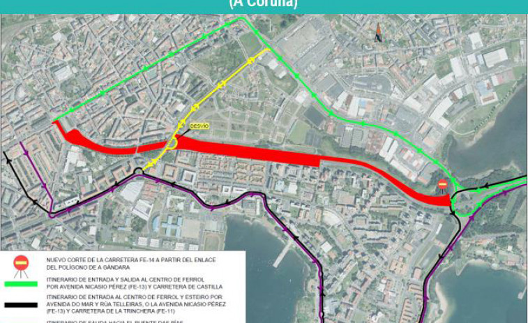 Nuevos cambios en la circulación por las obras de humanización de As Pías, en Ferrol