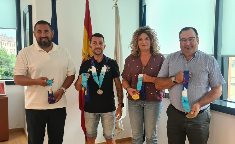 Cinco medallas para el profesional de Narón Luis García en los Juegos Olímpicos de Bomberos y Policías